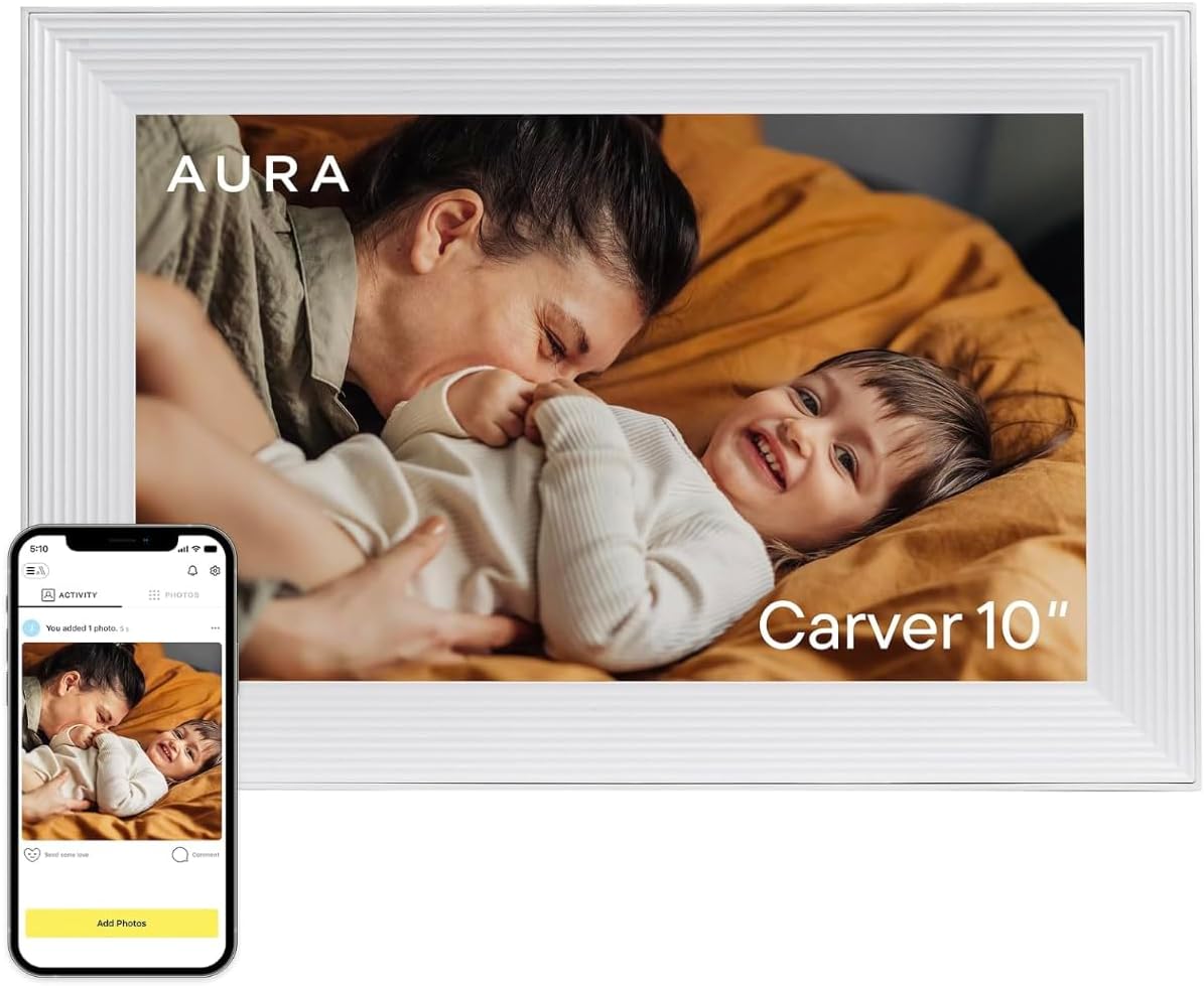 Carver 10.1" HD Digital Picture Frame - The Ultimate Gift for Memories with Easy WiFi Setup and Unlimited Storage