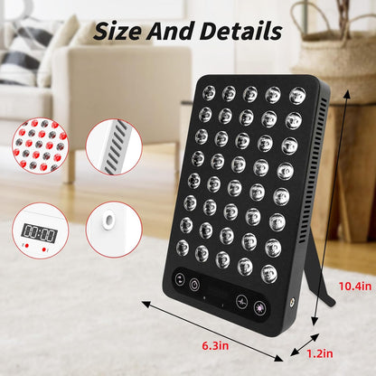 High-Power 200W Red Light Therapy Panel for Pain Relief & Skin Care - Dual 660Nm & 850Nm Infrared - Reduce Inflammation, Enhance Sleep, Built-in Timer