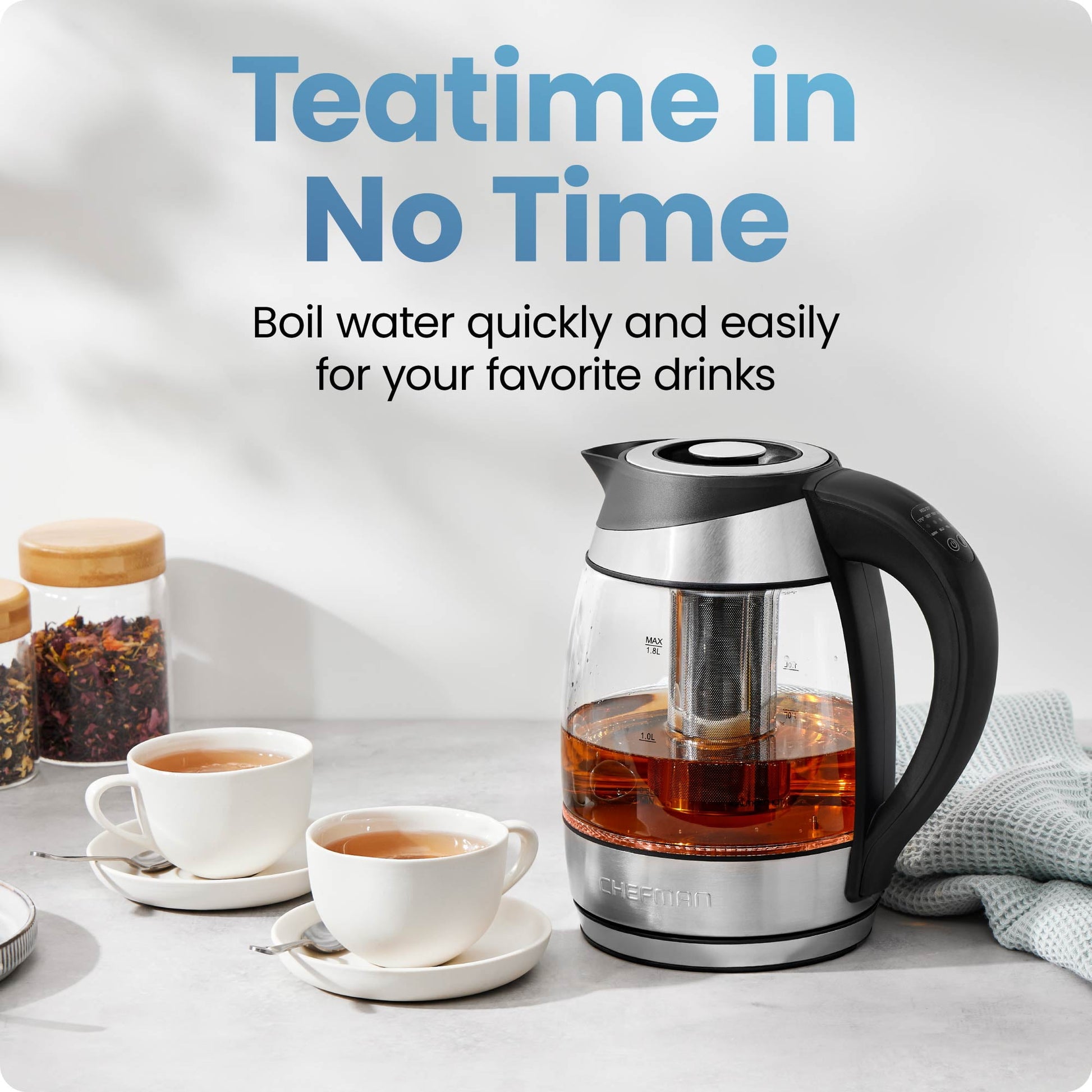 Elevate Your Brewing Experience with the 1.8L Electric Glass Kettle Featuring Temperature Control and Removable Tea Infuser