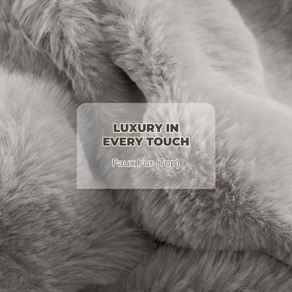 Indulge in Comfort with the MARNUR Electric Heated Throw Blanket - 50" x 60", Plush Faux Fur, 6 Adjustable Heat Levels & 4-Hour Timer in Elegant Gray