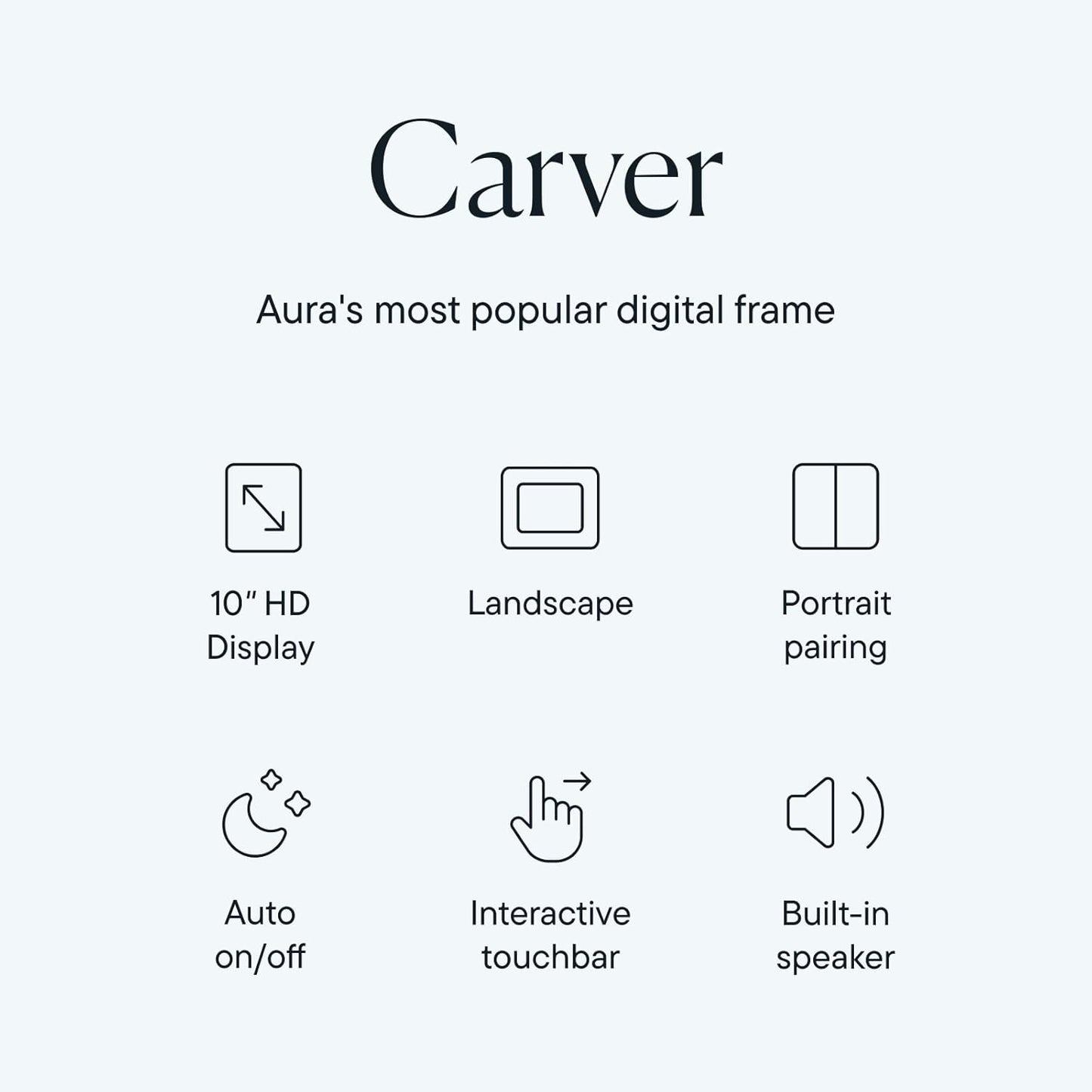 Carver 10.1" HD Digital Picture Frame - The Ultimate Gift for Memories with Easy WiFi Setup and Unlimited Storage