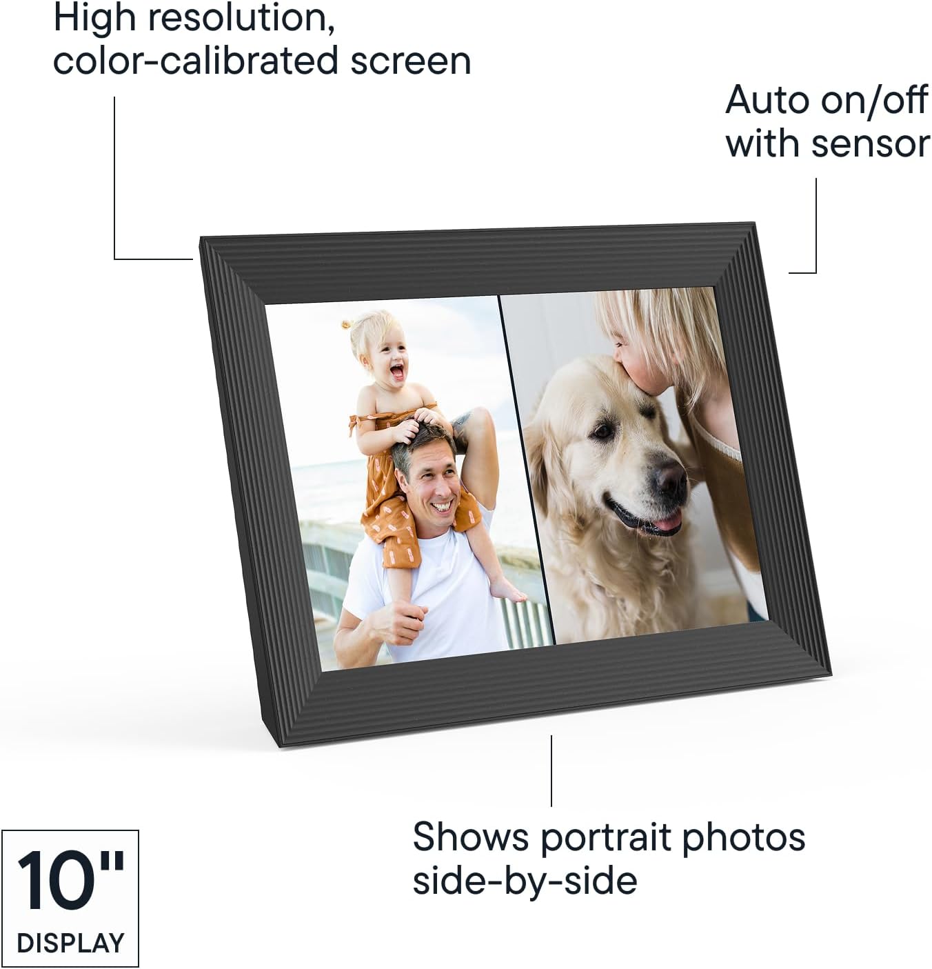 Carver 10.1" HD Digital Picture Frame - The Ultimate Gift for Memories with Easy WiFi Setup and Unlimited Storage
