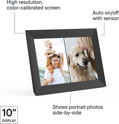 Carver 10.1" HD Digital Picture Frame - The Ultimate Gift for Memories with Easy WiFi Setup and Unlimited Storage