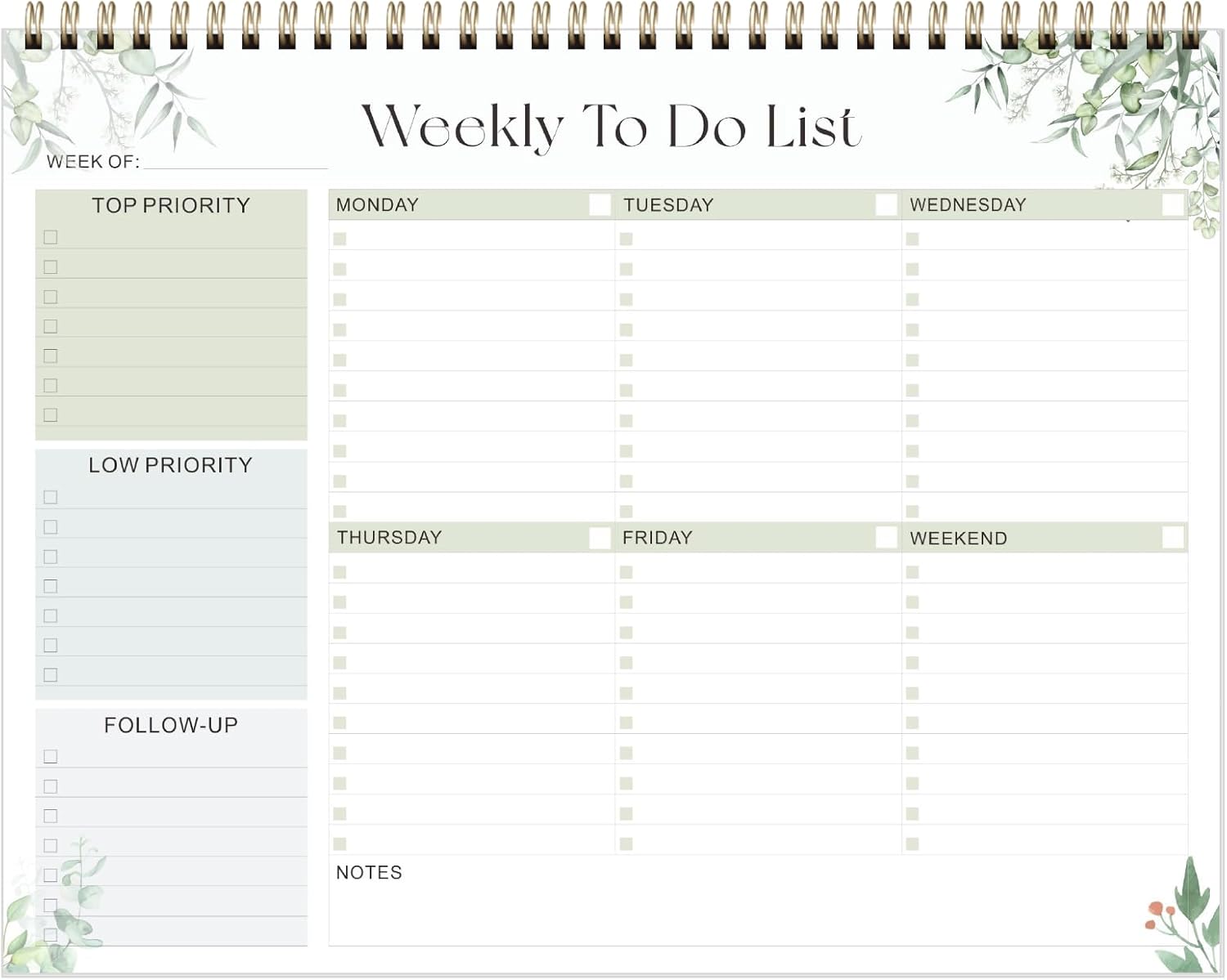 Elevate Your Organization with Our Stylish Weekly To Do List Notepad - 52 Undated Sheets (8.5'' x 11'') for Home, School, and Work in Elegant Pink