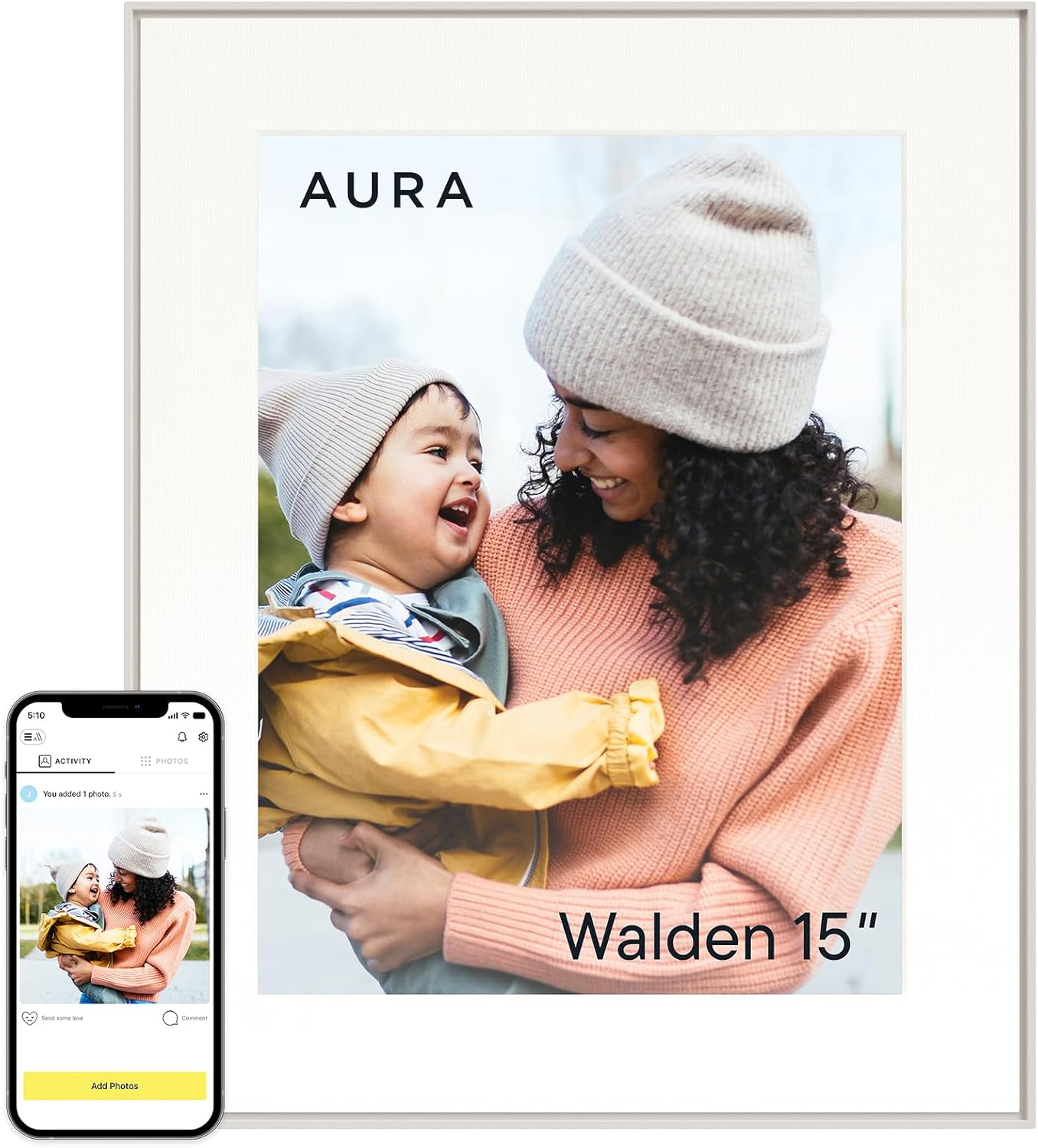Carver 10.1" HD Digital Picture Frame - The Ultimate Gift for Memories with Easy WiFi Setup and Unlimited Storage