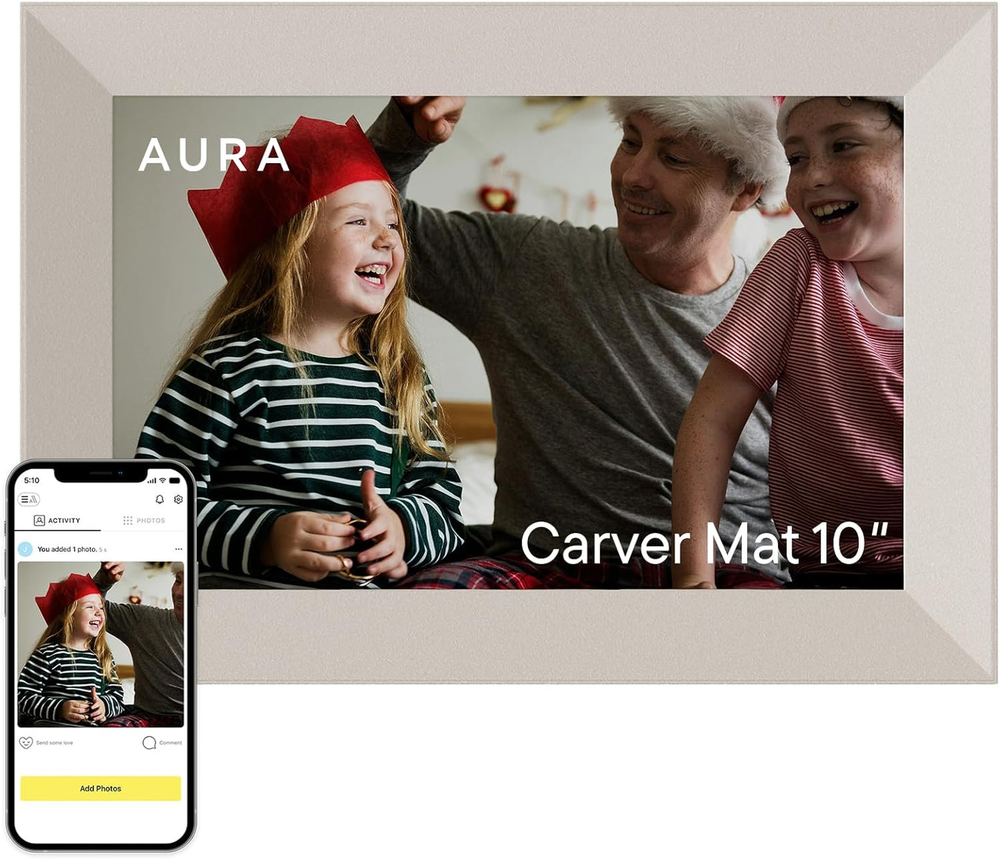 Carver 10.1" HD Digital Picture Frame - The Ultimate Gift for Memories with Easy WiFi Setup and Unlimited Storage