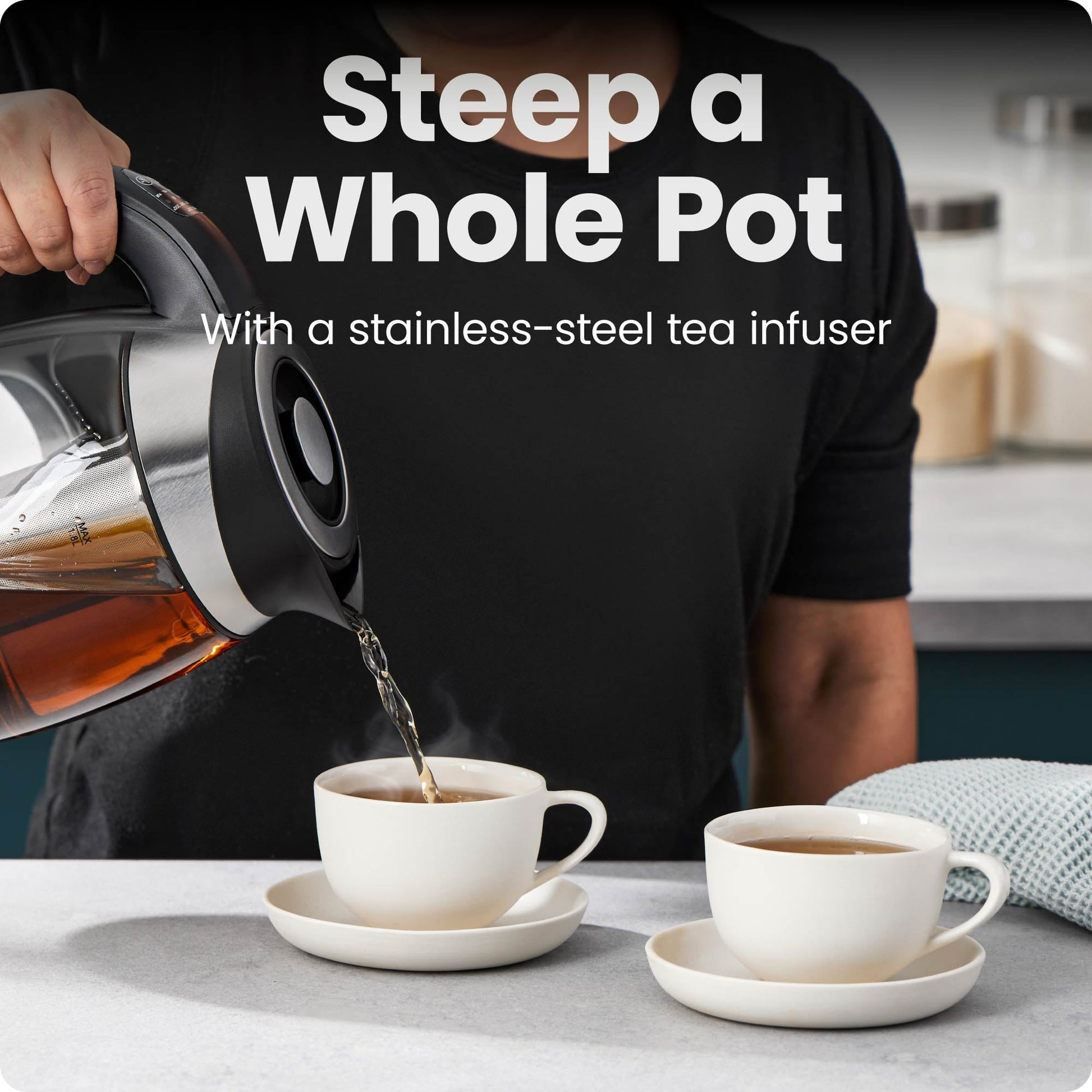 Elevate Your Brewing Experience with the 1.8L Electric Glass Kettle Featuring Temperature Control and Removable Tea Infuser