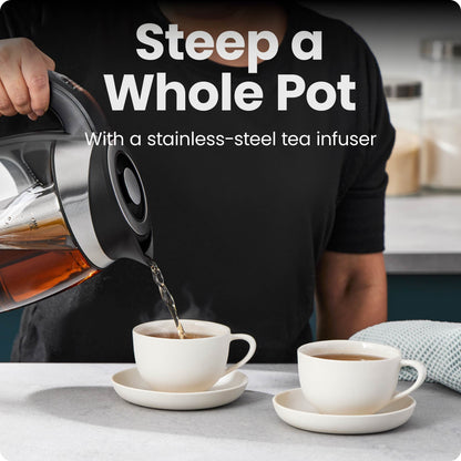 Elevate Your Brewing Experience with the 1.8L Electric Glass Kettle Featuring Temperature Control and Removable Tea Infuser