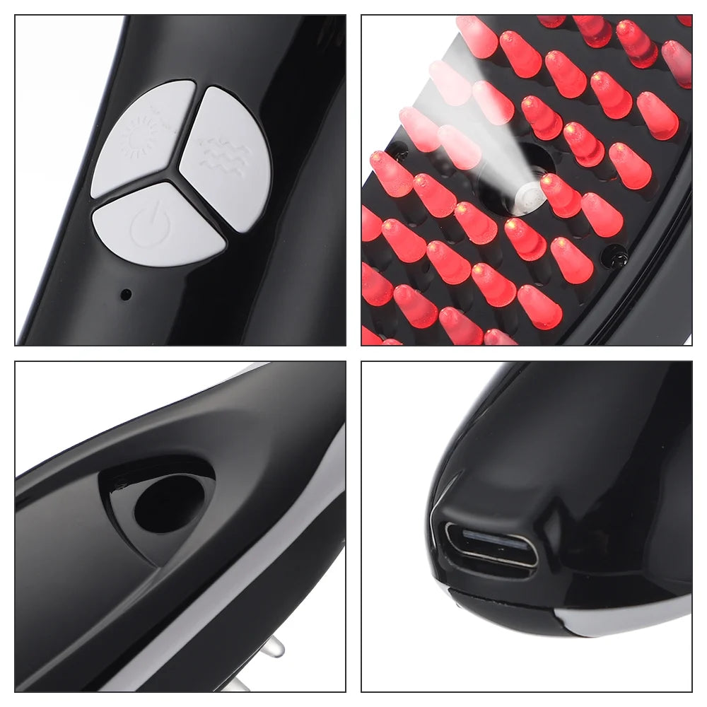 Revitalize Your Scalp with the Electric Spray Massage Comb - Microcurrent Therapy & Red/Blue Light for Hair Growth!