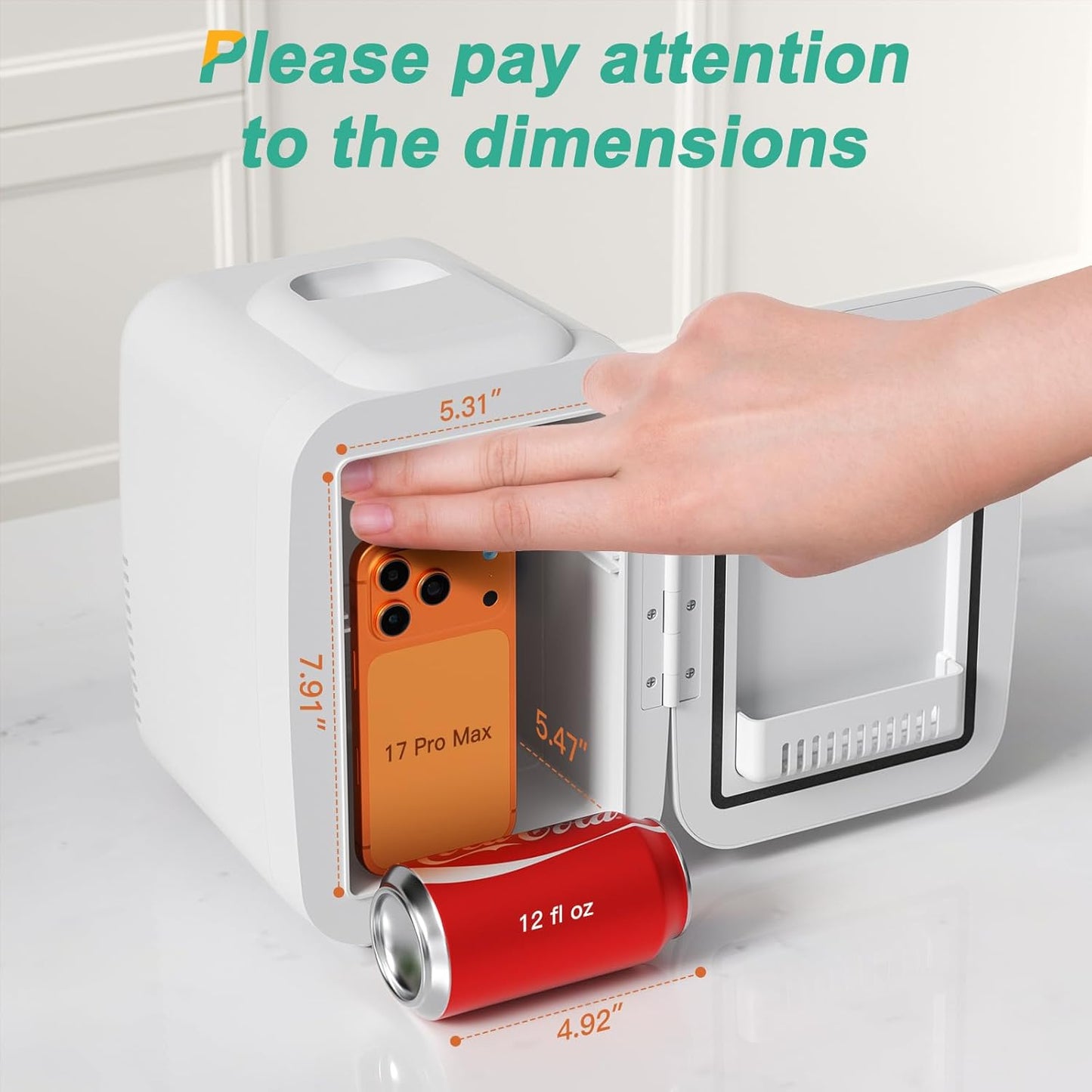 4-Liter Portable Skincare Mini Fridge - White Beauty Cooling & Warming Fridge